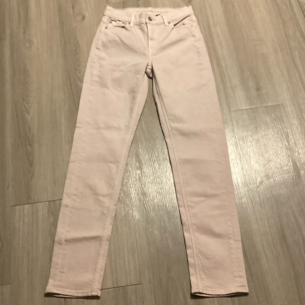 American Eagle Outfitters Light Pink Straight Leg Jeans